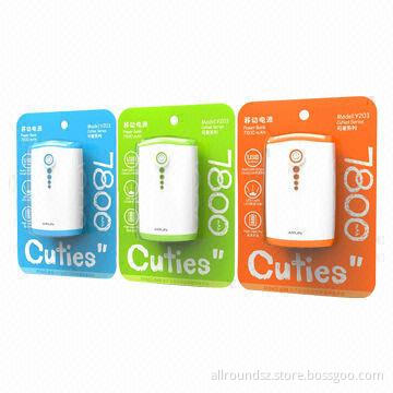Dual USB port power banks with 7,800mAh, can charge iPhone 5/5s